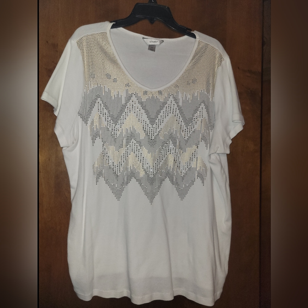 CJ banks t shirt with rhinestones